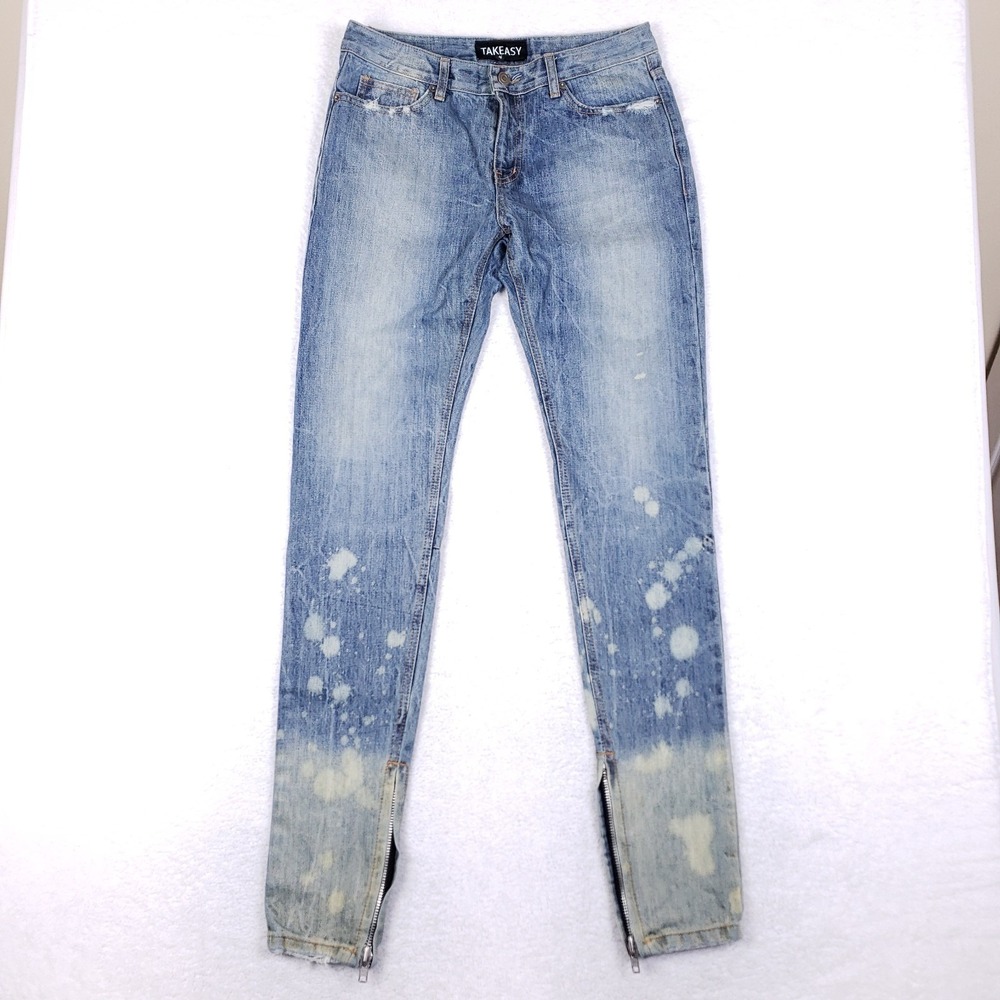 Takeasy Bleached Selvedge Distressed Jeans Size‎ M